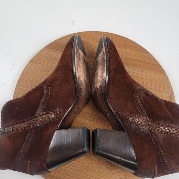Frye Renee Womens Brown Suede Leather Zip Short Ankle Chukka Boots Booti… - Picture 9 of 14